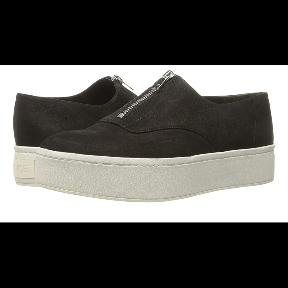 NWT Made in Italy! VINCE. Black Leather Slip-ons